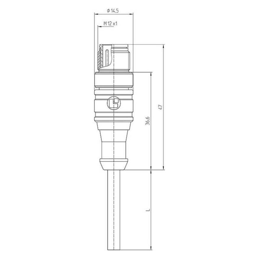 Lutronic 1086 Sensor-/Aktor-Steckverbinder, konfektioniert M12 Stecker, gerade 5 (1086)