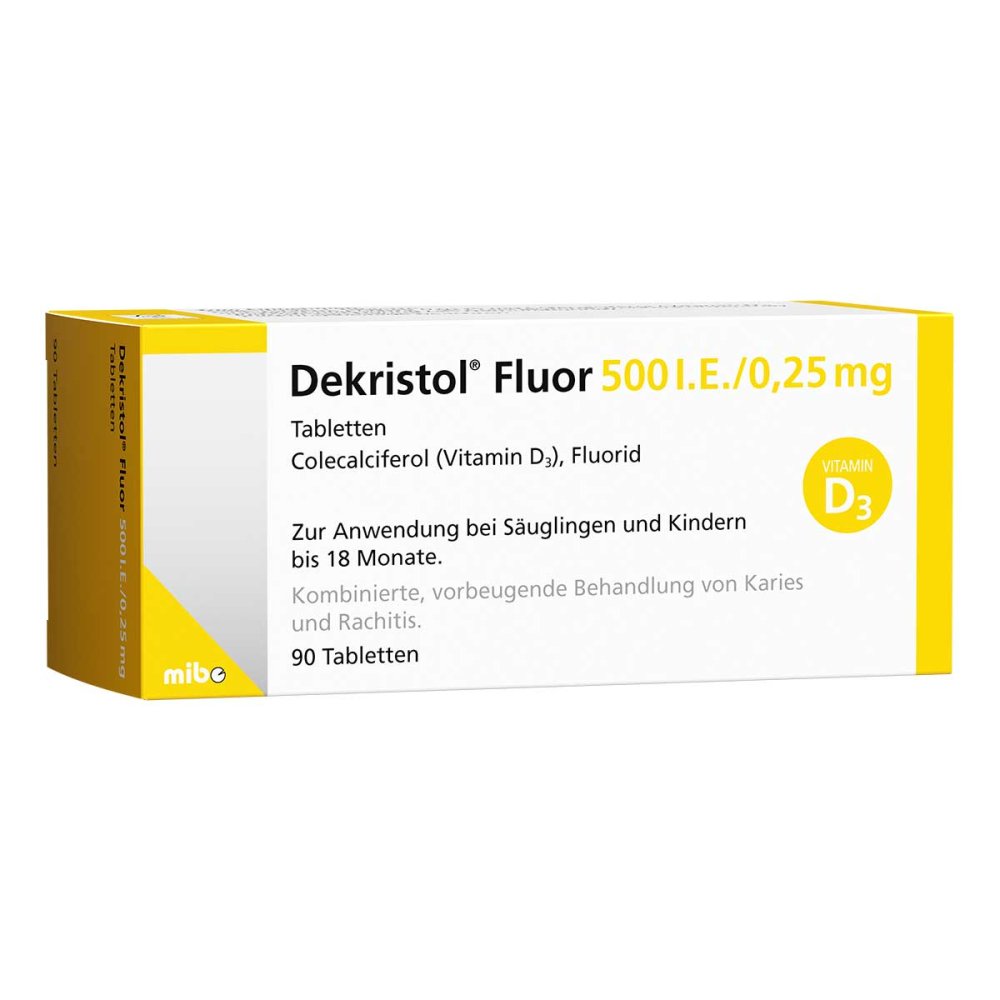 MIBE GmbH Arzneimittel Dekristol Fluor 500 I.E./0,25 mg Tabletten 18232975