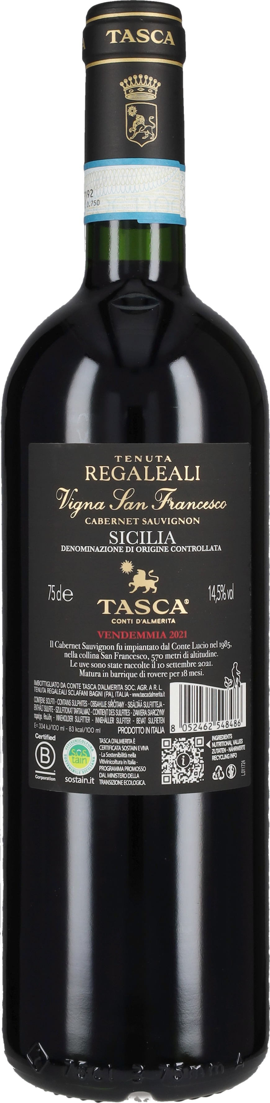 Tasca d'Almerita Cabernet Sauvignon 'Vigna San Francesco' 2021