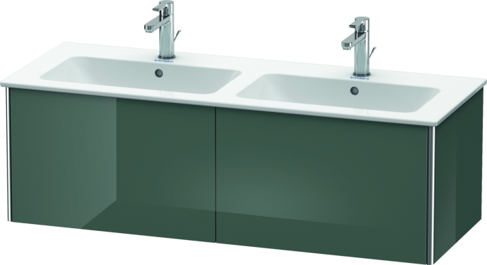 Duravit XSquare Waschtisch-Unterschrank XS407503838 128x40x47,8cm, 2 Auszüge, Dolomiti Grey hochglanz