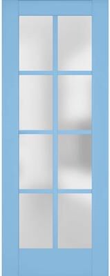 SARTODOORS Veregio 7412 Antracite Wood Door Slab with Frosted Glass