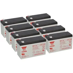 8x Yuasa NP7-12L AGM-Bleiakku je 12V 7Ah VdS – Faston F2 6,3 mm