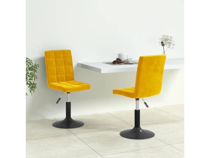 Esszimmerstühle, drehbar, Senfgelb, Samt, 2 Stück Modernes Design, Samtbezug, robuster Stahlrahmen, für Wohnzimmer, Küche oder Büro