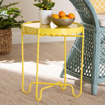 Laverne Yellow Metal Side Table by Baxton Studio in Yellow (Size ONE SIZE)