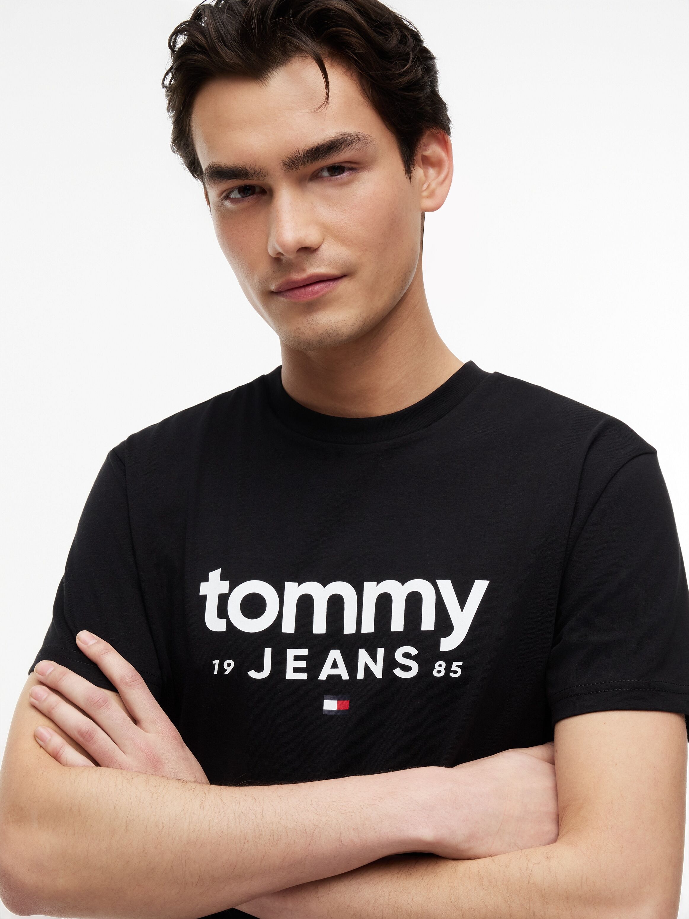 T-Shirt TOMMY JEANS "TJM SLIM GRAPHIC", Herren, Gr. 4XL, schwarz, Single Jersey, Obermaterial: 100% Baumwolle, slim fit normal, Rundhals, Shirts T-Shirt schwarz 4XL