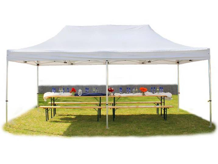TOOLPORT 4x8 m Tonnelle pliante Alu\, PVC 850\, blanc