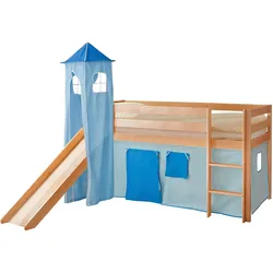 Spielbett Kasper ca. 90x200 cm Echtholz Hell-/Dunkelblau
