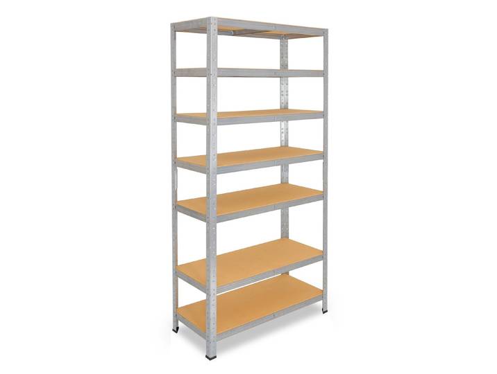 shelfplaza Schwerlastregal HOME, 180x100x60cm verzinkt, 7 Böden, Kellerregal, Garagenregal, Steckregal