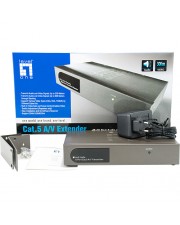 LevelOne 4-port LR Cat.5 A/V Transmitter Erweiterung für Video/Audio Ethernet 4 Anschlüsse bis zu 300 m (AVE-9304)