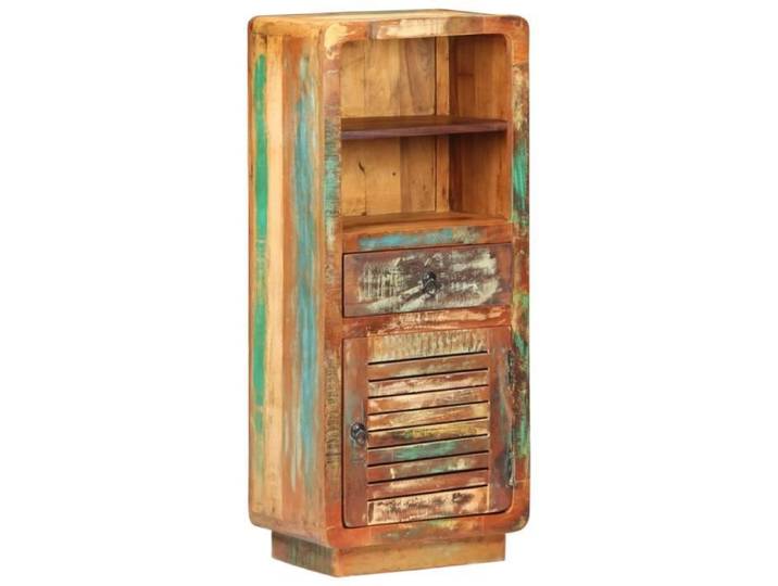 Buffet haut - MIN - Bois de récupération massif - Vintage - 1 porte - 110 cm de hauteur