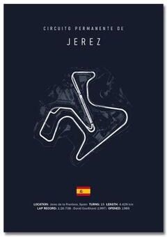 Uplift Picks F1 Track Wall Art Circuit Map Canvas Poster For Motorsport Racing Decor 30x45 Cm 20 unframed
