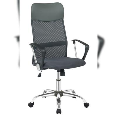 SalesFever Bürostuhl mit Armlehnen | Bezug Stoff und Kunstleder | Gestell Chrom | Mesh - Design | höhenverstellbar | schwarz