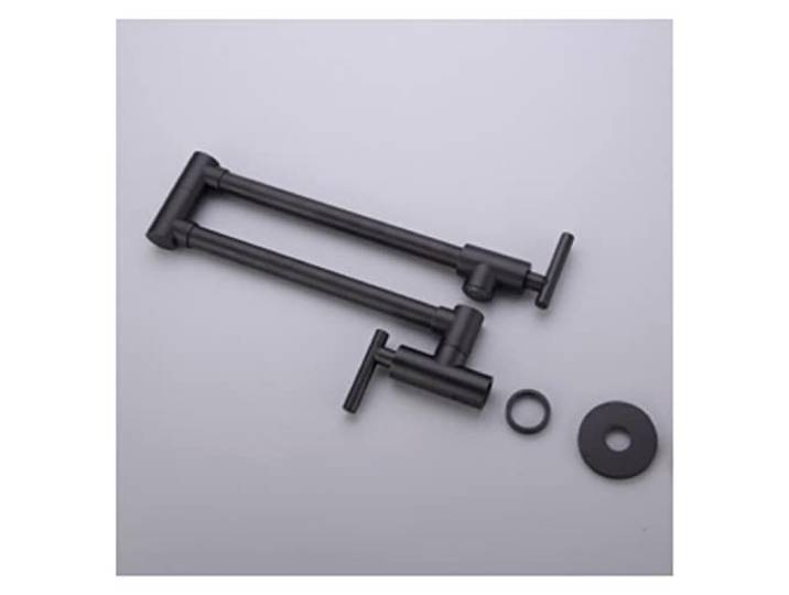 Küchenarmatur, Einfüllhahn Faltbarer Küchenarmatur Single Cold Sink Tap Drehen Klappauslauf Chrom Messing Kran zur Wandmontage(4)