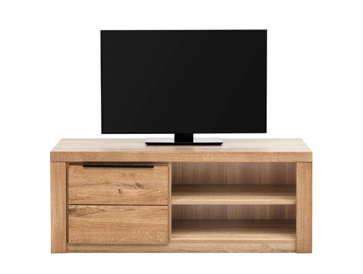 TV-Lowboard I Front: Massivolz Eiche, geölt Korpus: Spanplatte, geölt Braun/Eiche 130 x 51 x 54cm