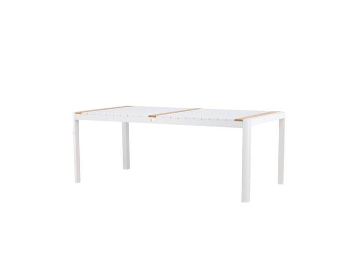 Furnlux Gartenesstisch Togo Weiß 100x200x75 cm, Metall, 100x75x200 cm, Gartenmöbel, Gartentische, Gartentische
