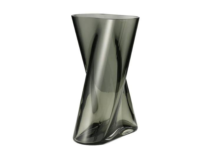 Georg Jensen Lituus Glasvase Grau, mittel