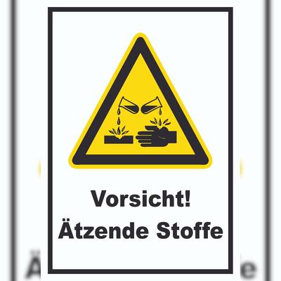 HB-Druck Vorsicht Ätzende Stoffe Schild A6 (105x148mm)