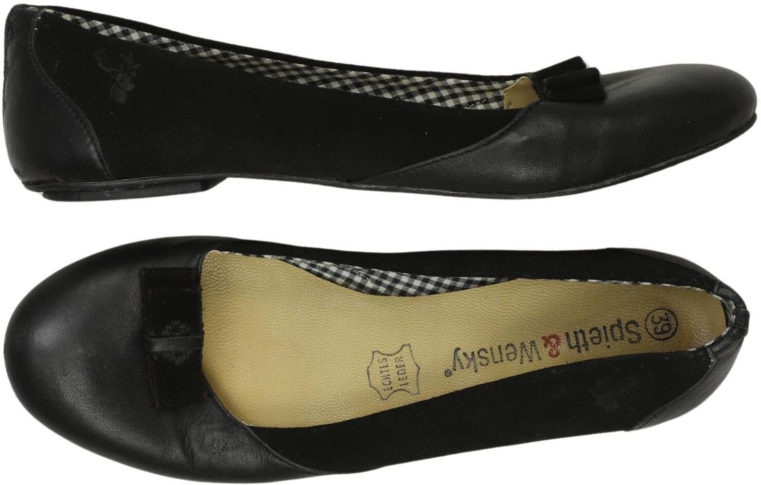 Spieth Wensky Damen Ballerina, Schwarz, Gr. EU 39, kein / Etikett - Second Hand