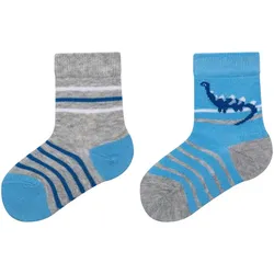 2er Pack camano Baumwoll Baby-Socken 5220 - placid blue 15-18
