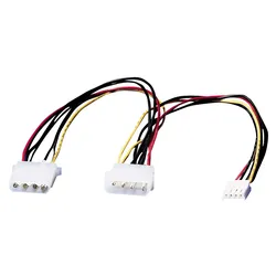 ROLINE Y-Kabel 4 pol. HDD / 4 pol. HDD  + 4 pol. FDD, 0,3 m