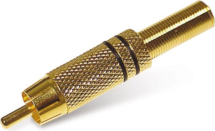 S-Impuls Cinchconnector metaal verguld met zwarte markering