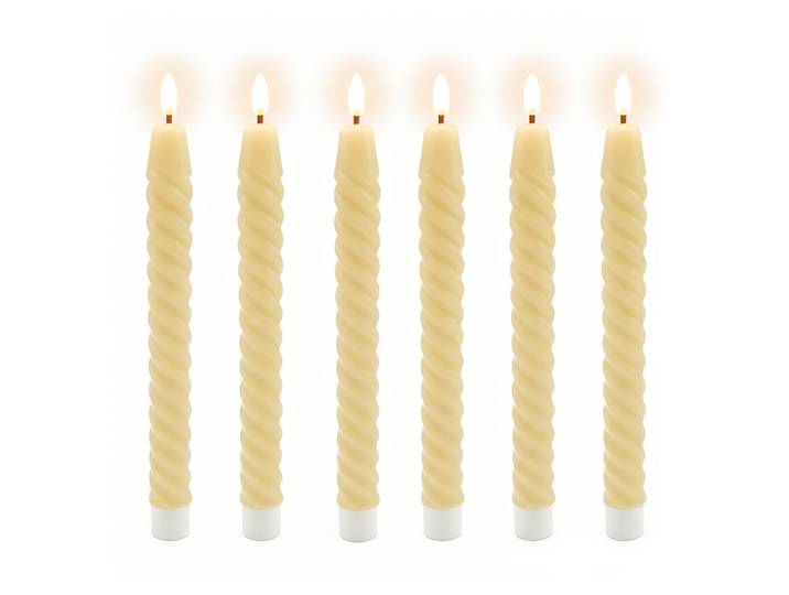 LED Stabkerzen 6er-Set Beige