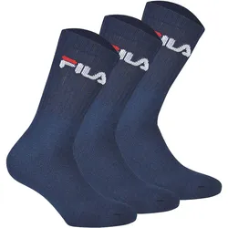 FILA Unisex Socken 3 Paar - Tennissocken, Crew Socks, Frottee, Sport, Logo 35-46 Marine / 35-38 (3-5 UK)