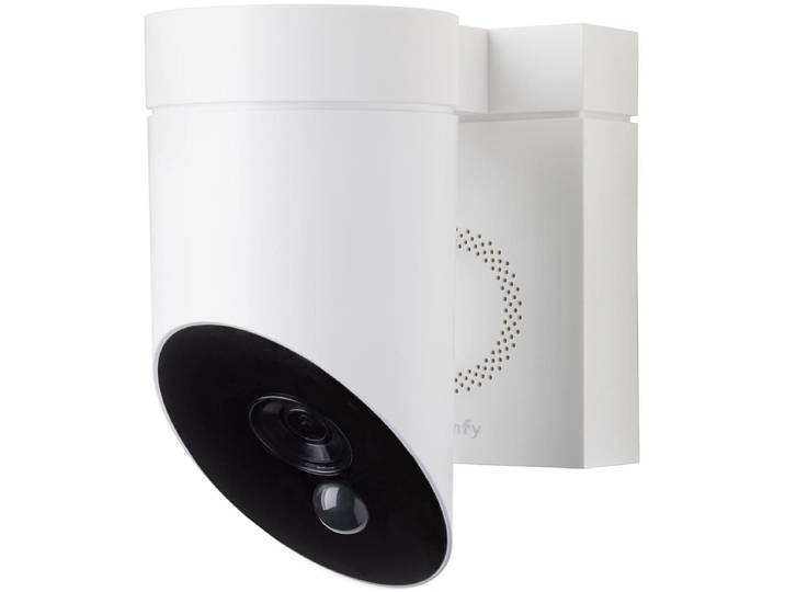 Caméra de surveillance Somfy Outdoor HD\, 1080p\, avec détecteur de mouvement\, sirène\, couleur blanche