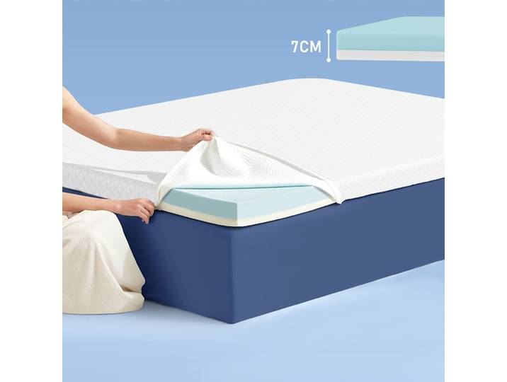 Surmatelas Topper 7CM avec dureté H2, surmatelas en gel 80*200cm pour le confort et le soulagement de la pression, surmatelas de lit