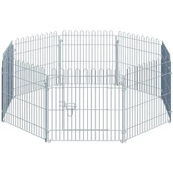 PawHut Freilaufgehege Welpenauslauf Welpenzaun Laufstall Welpengitter für Tiere 8-teilig B63 x H60 cm
