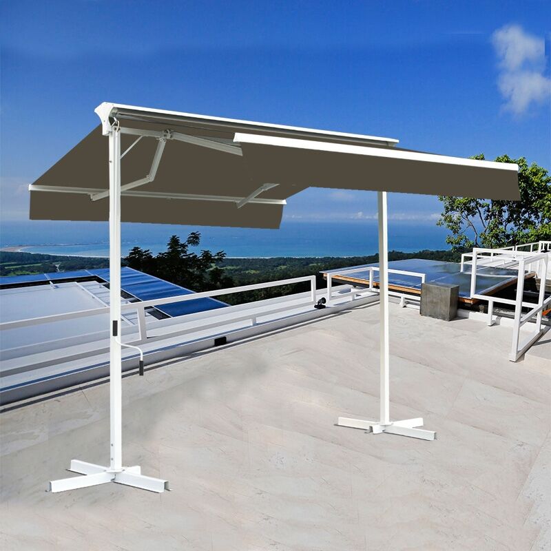 SUNNY INCH ® Stores double pente sur pied avec coffre - Taupe