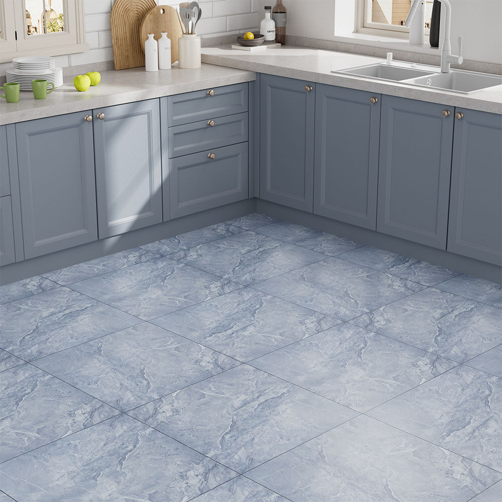 Ivy Bronx 14Pcs 60x60cm Realistic Stone Texture Self Adhesive PVC Flooring Grey 60cm W X 60cm L