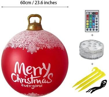Uplift Essentials 24 Inch Outdoor Waterproof Inflatable Christmas Ornament Ball style K