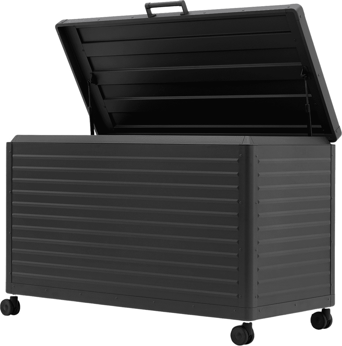 MIRADOR Gartenbox,Auflagenbox, Aufbewahrungsbox, Kissenbox Gartenkiste aus Aluminium Anthrazit 507 Liter