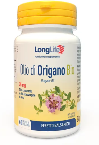 LONGLIFE Srl LongLife, Olio di Origano Bio, 60 Perle