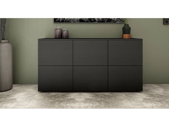 Sideboard BORCHARDT MÖBEL Rova, Kommode Breite 139 cm , schwarz (schwarz matt), B:139cm H:72cm T:35cm, Holzwerkstoff, Sideboards, Sideboard, Breite 139 cm
