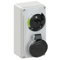 PCE 6114-7 CEE-Steckdose abschaltbar kompakt 16A 4p 7h IP44/IP54 61147