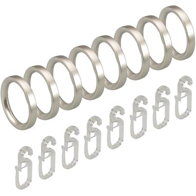 Gardinenring LIEDECO, grau (chromfarben), Ø:1,6cm, Materialmix, Gardinenbefestigungen, für Gardinenstangen Ø 16 mm