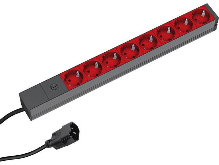 Multiprise Bachmann 19\ en aluminium\, 8 prises\, pour onduleur\, 2\,0 m\, sans interrupteur