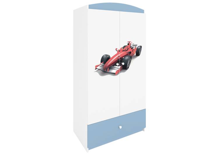 Raumhirsch Furniture Kinderkleiderschrank Formel 1, Blau, Rechteckig, 90x175x52 cm, Babymöbel & Kindermöbel, Babyzimmer, Babykleiderschränke