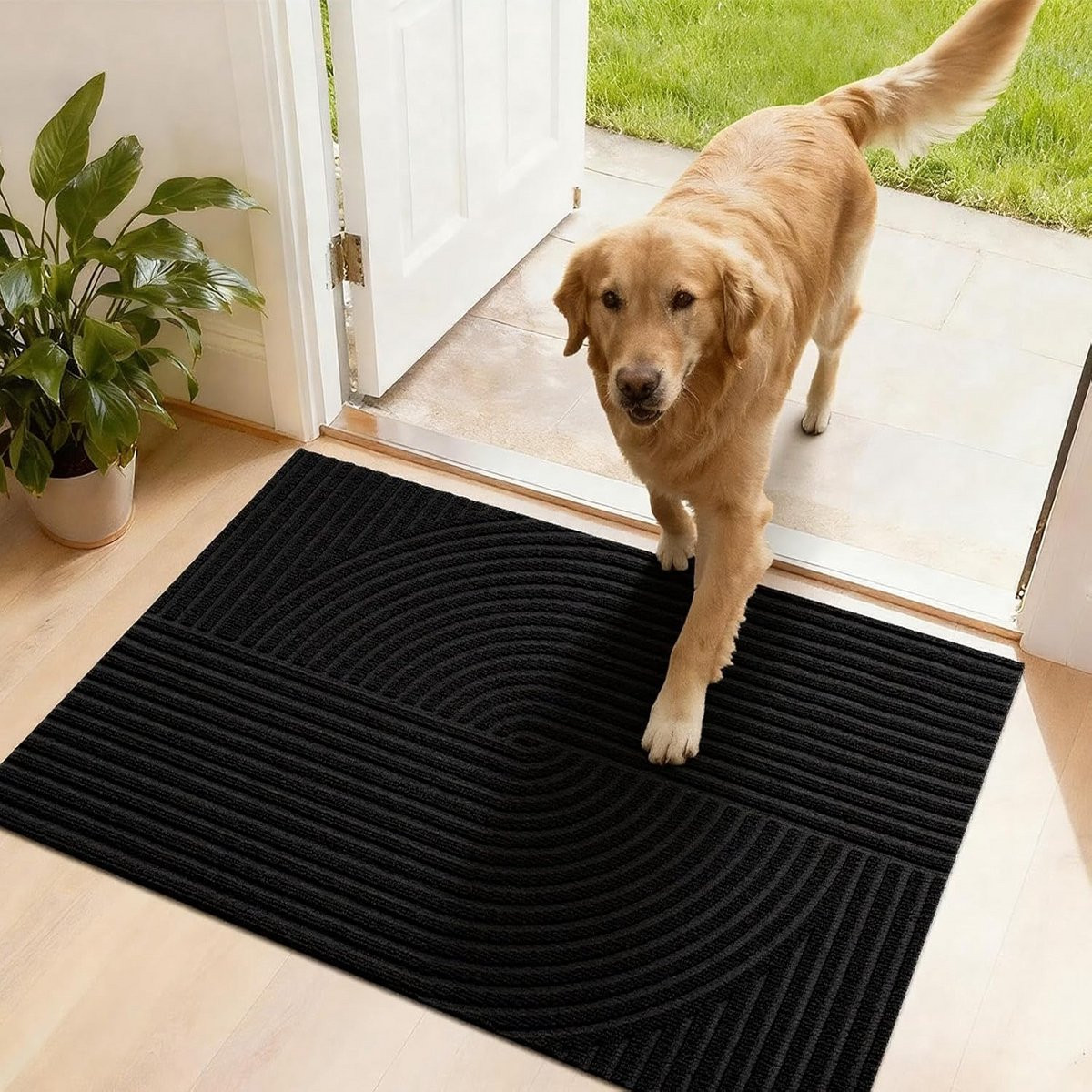 Borstelmat voor buiten – Antislip voetenveger van kokusrubber – Sage mode