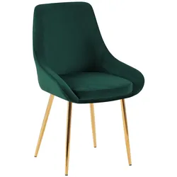 CLP Esszimmerstuhl Elmira Samt gold   Farbe: grün, Material Gestell: Metall gold