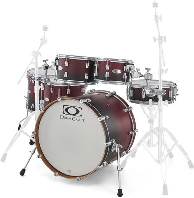 DrumCraft Series 6 2up 2down SBR Satin Black to Red Fade