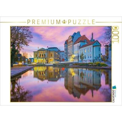 CALVENDO Puzzle Joliot-Curie-Platz und Oper Halle | 1000 Teile Lege-Größe 64 × 48 cm Foto-Puzzle für glückliche Stunden