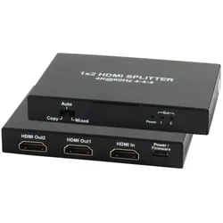 HDMI Verteiler 1x2, Metall, 4K60Hz, schwarz