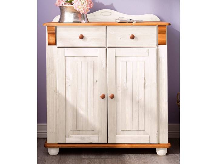 Kombikommode OTTO HOME Adele , weiß (weiß, kirschbaumfarben), B:92cm H:103cm T:40cm, Massivholz, Sideboards, Kombikommode, aus massiver Kiefer, 92cm breit