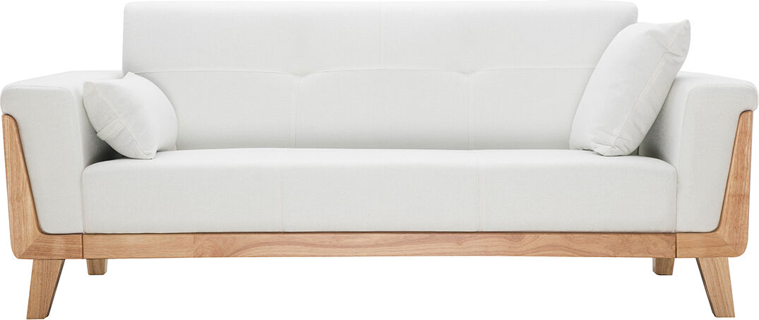 Miliboo Design-Sofa 3 Plätze Altweiß Holzbeine FJORD