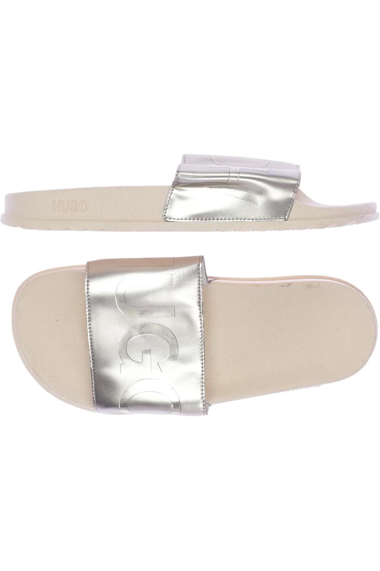Hugo by Hugo Boss Damen Sandalen, Silber, Gr. EU 36, Kunstleder - Second Hand
