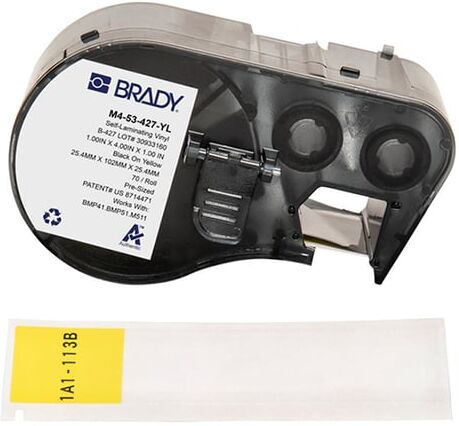 Brady M4-53-427-YL etiquetas de vinil laminado 25,4 mm x 102 mm x 25,4 mm