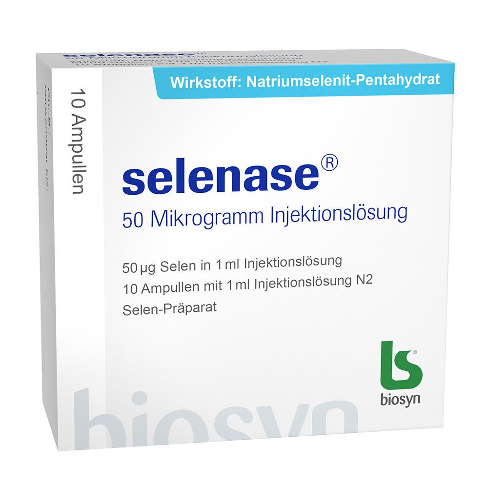 Selenase 50 Mikrogramm Injektionslösung 10x1 ml